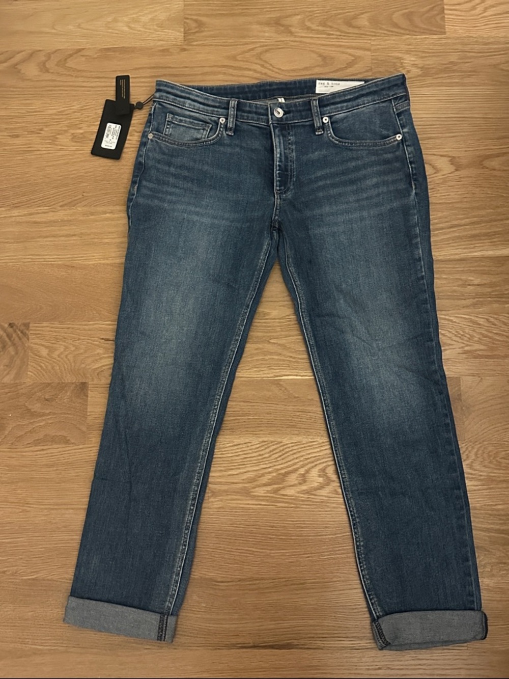 rag & bone black hang tag with white price label